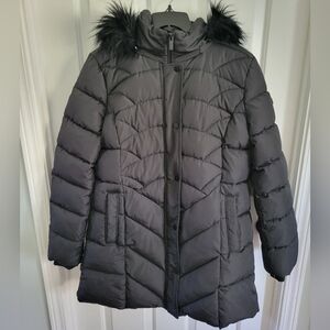 BINACL Women's Black Winter Warm Long Puffer Jacket Size Large